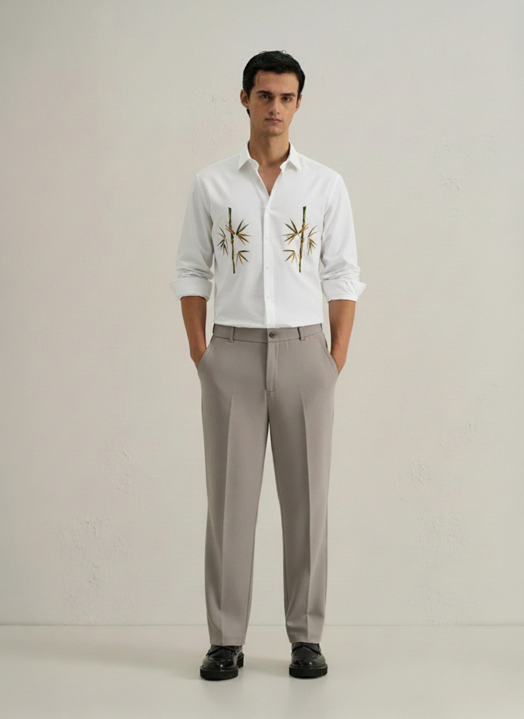 Men’s Bamboo Embroidered Linen Shirt