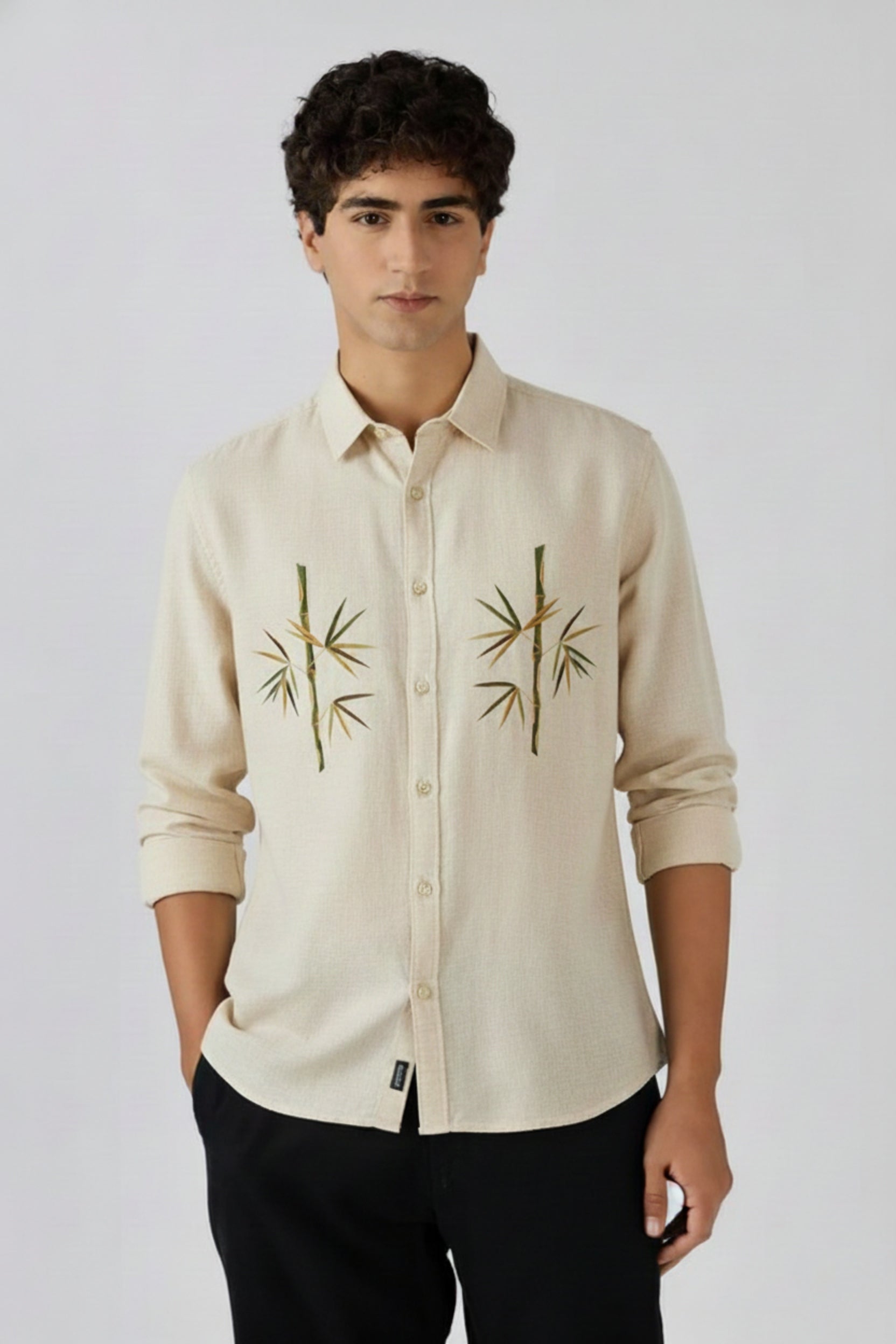 Men’s Bamboo Embroidered Linen Shirt