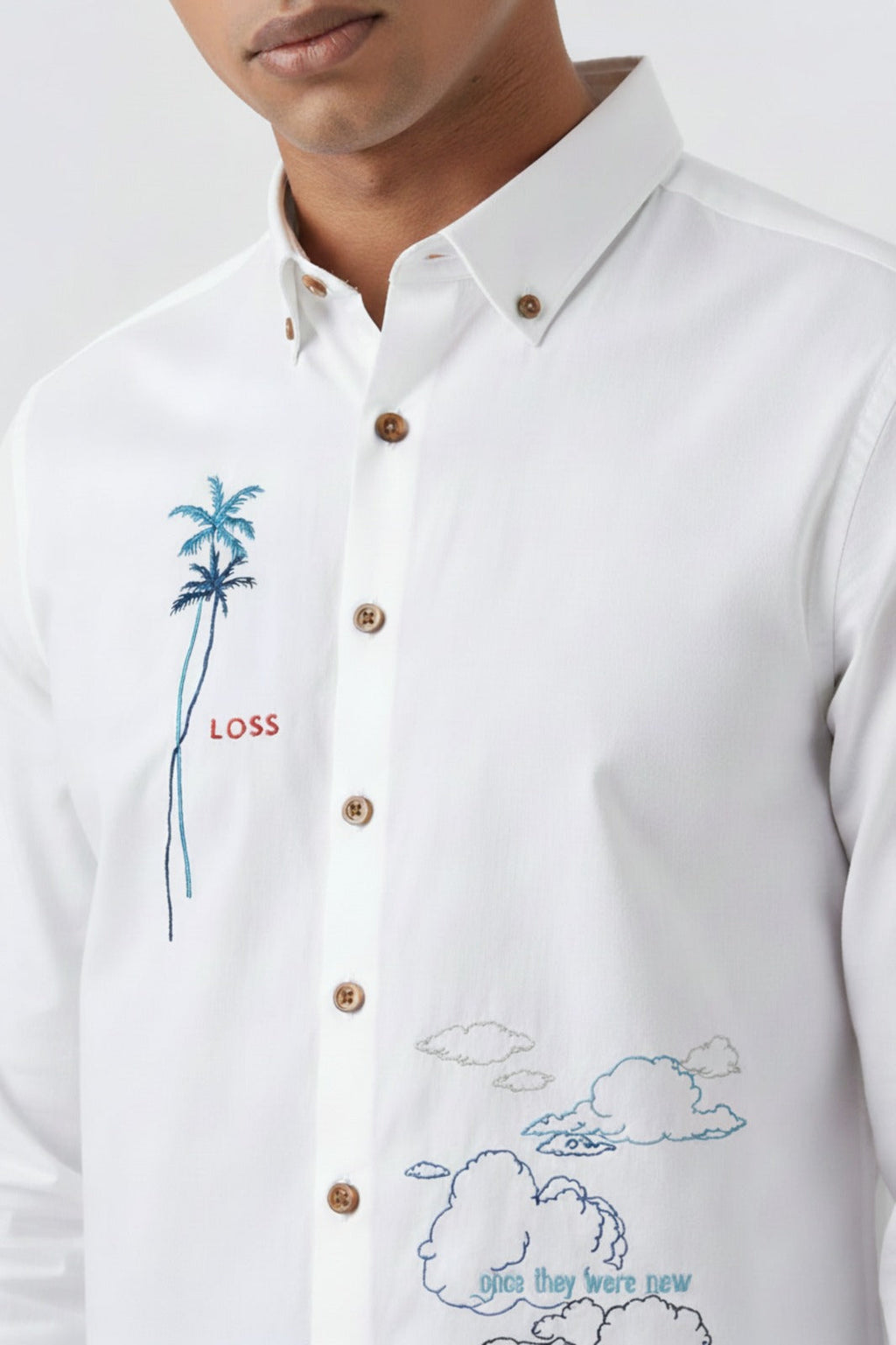 Men’s Loss Embroidered Linen Shirt