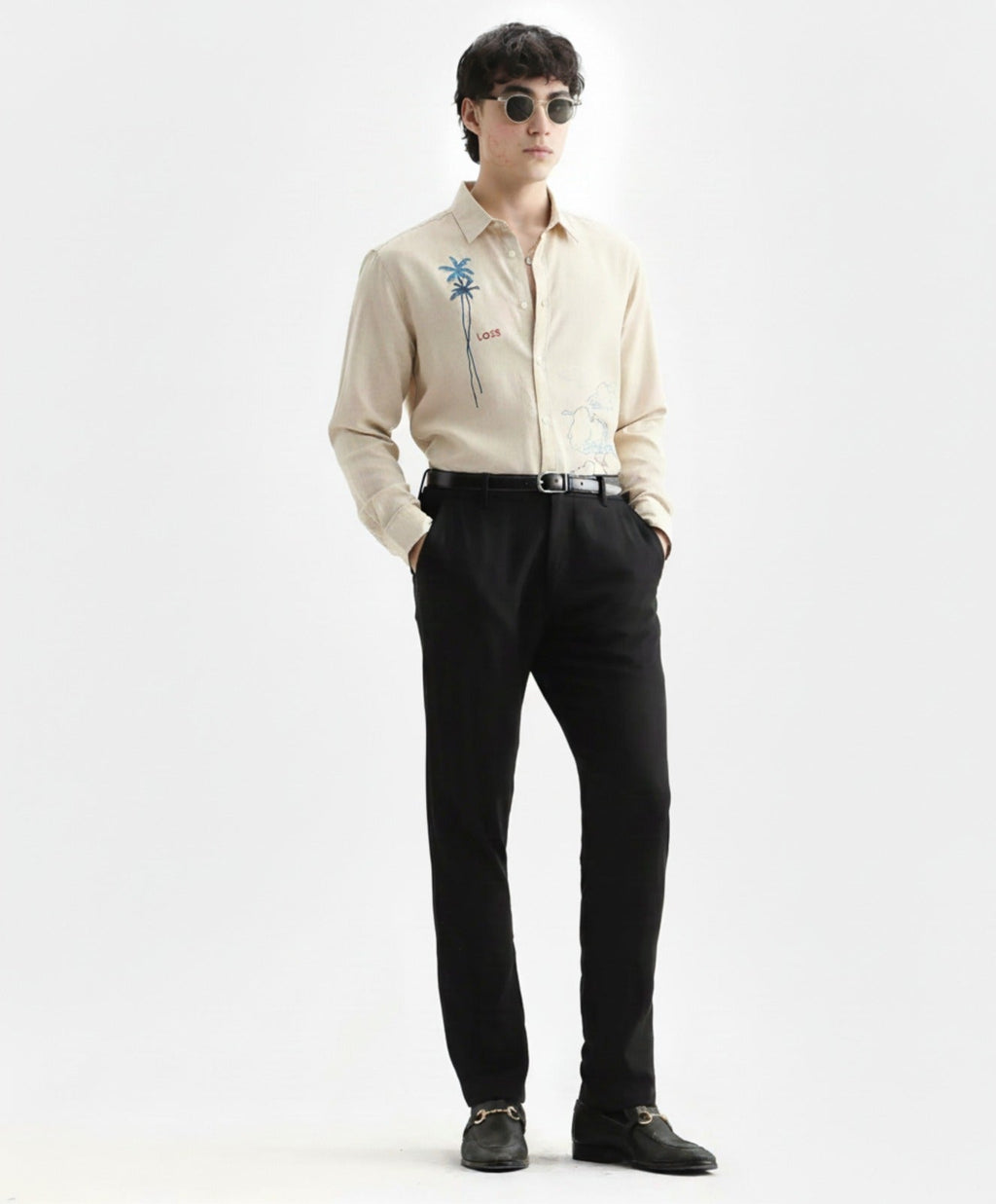 Men’s Loss Embroidered Linen Shirt