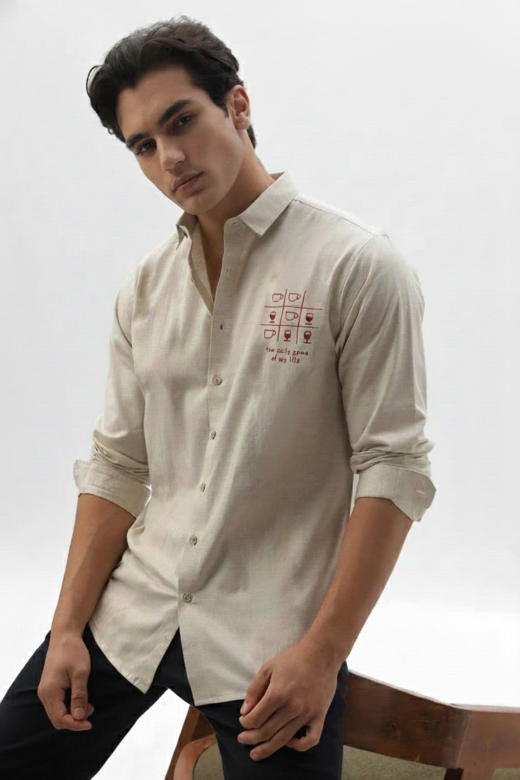 Men’s Routine TTT Embroidered Linen Shirt