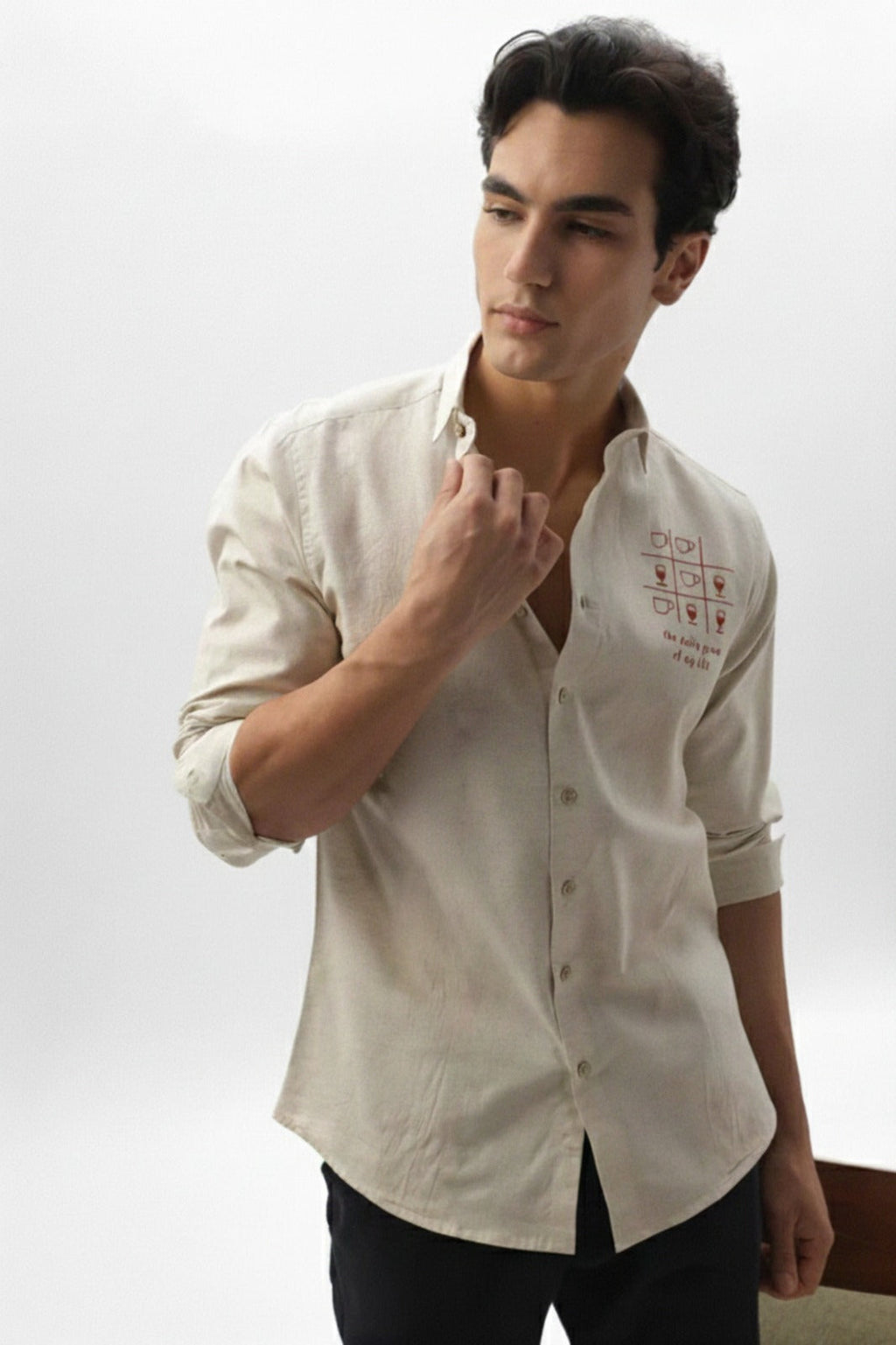 Men’s Routine TTT Embroidered Linen Shirt
