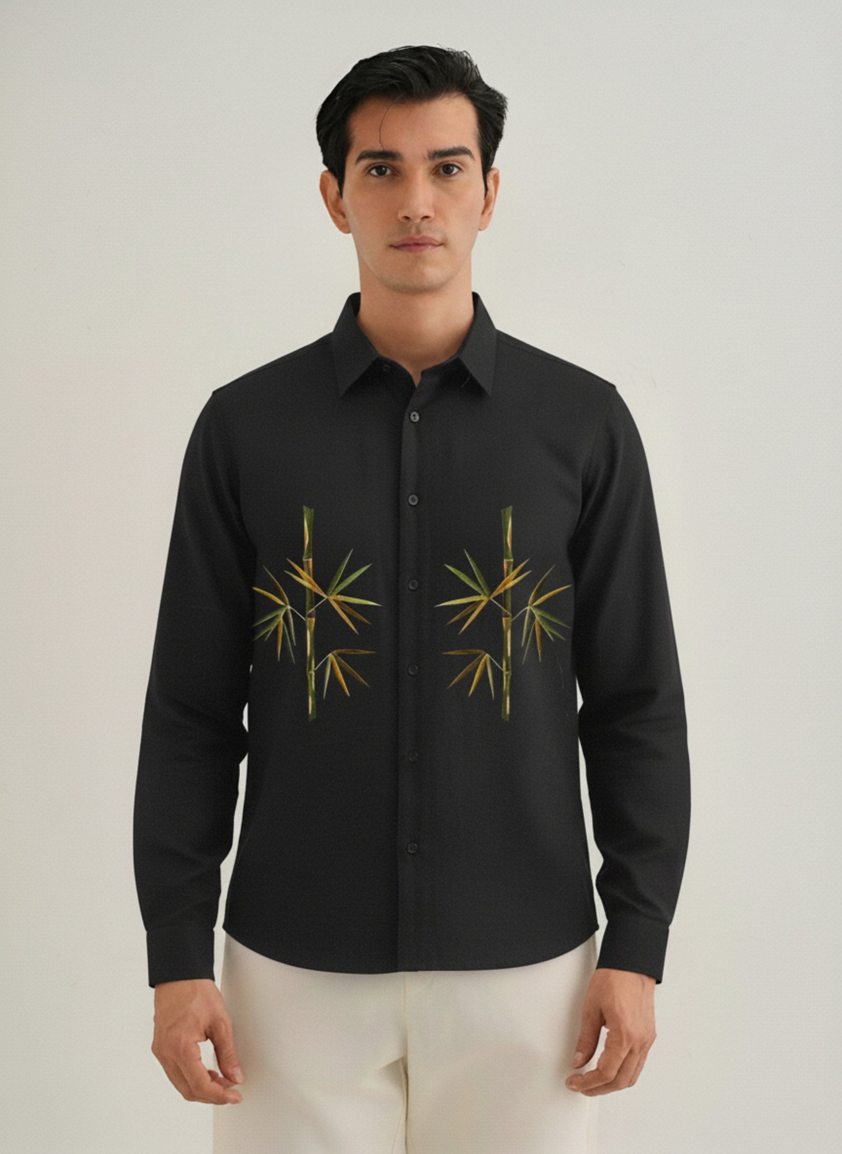 Men’s Bamboo Embroidered Linen Shirt