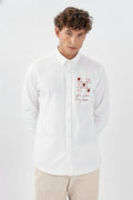 Men’s Heart TTT Embroidered Linen Shirt