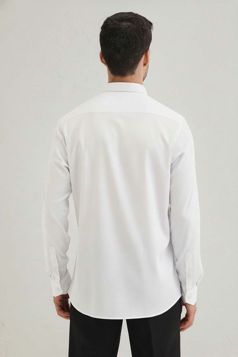 Men’s Geometric Elephant Embroidered Linen Shirt