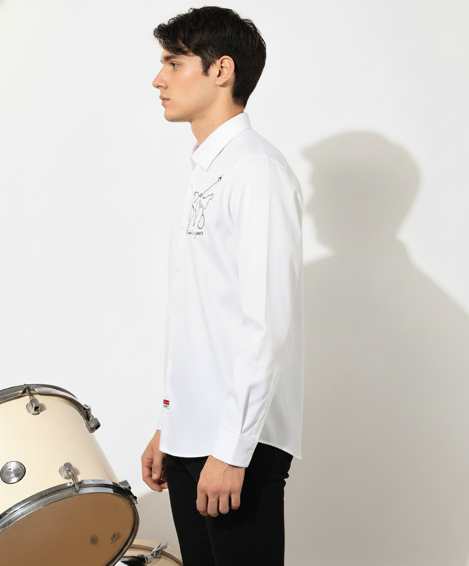 Men’s World Is Yours Embroidered Linen Shirt