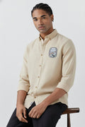 Men’s Flight Window Embroidered Linen Shirt