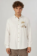 Men’s Gulf Tiger Embroidered Linen Shirt