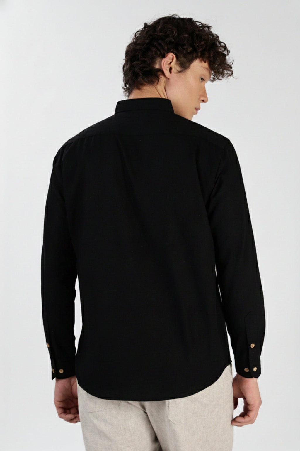 Men’s Flight Window Embroidered Linen Shirt