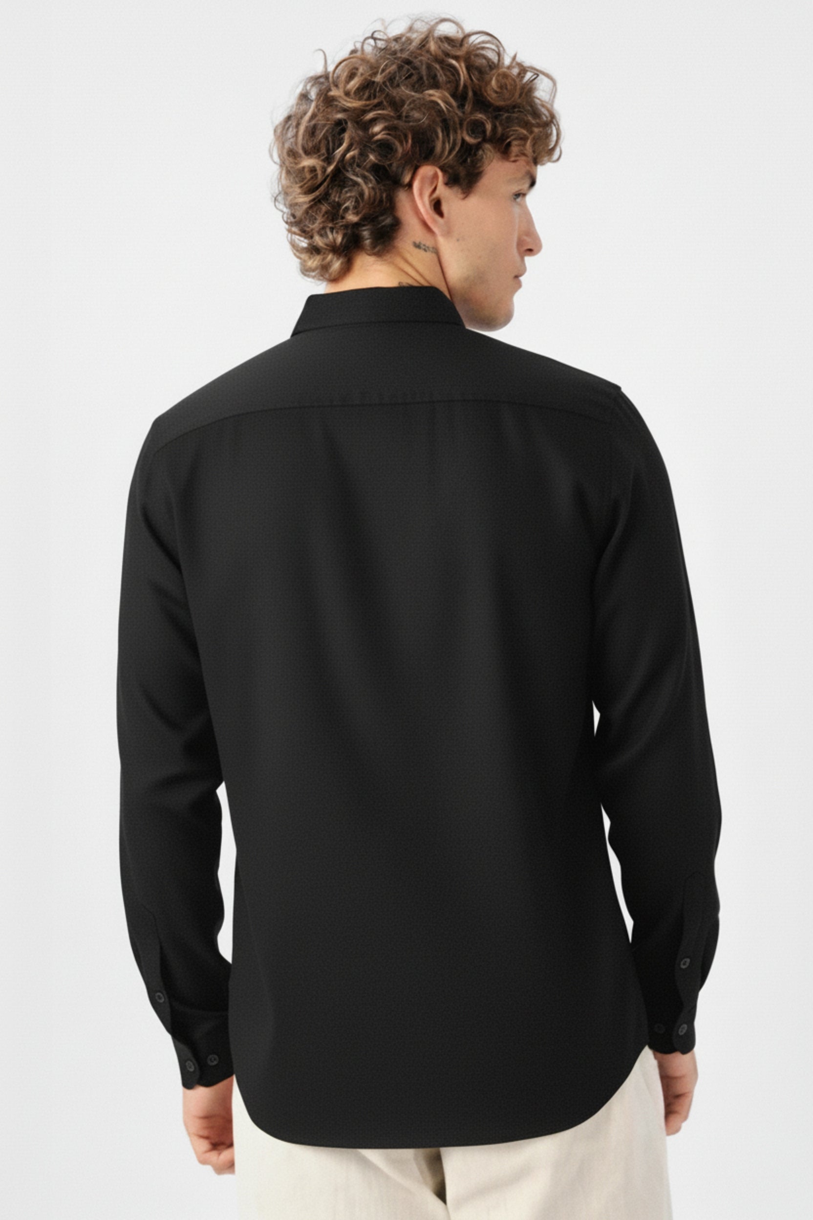 Men’s Bear Embroidered Linen Shirt